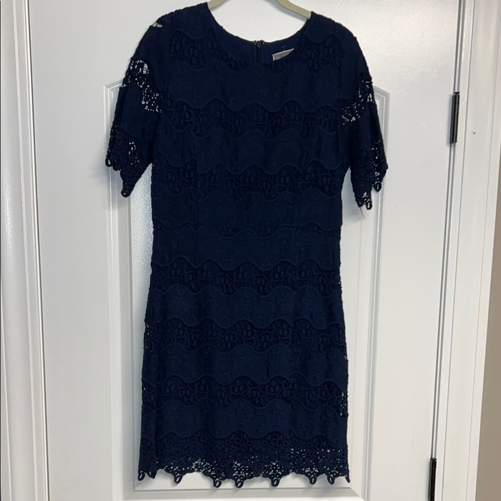 Elegant Navy Lace Dress